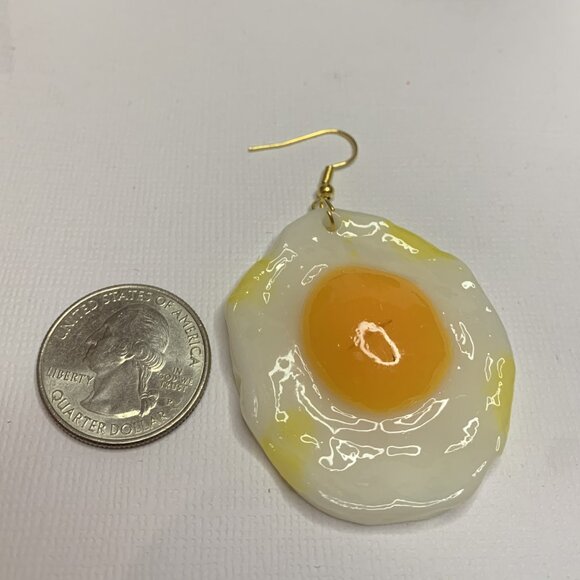 Egg Earring, Funny Food Earring, Gift Idea, Cooking Earring, Chef Earring - Picture 4 of 5